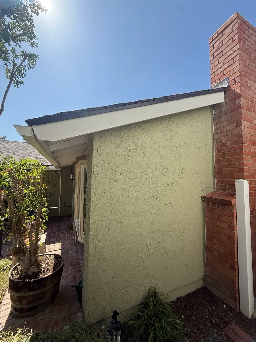 Existing stucco wall texture before patching